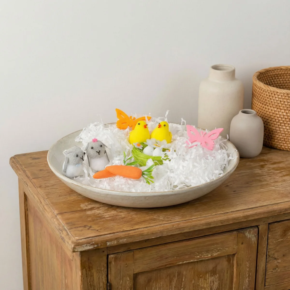 Set decoratiuni Paste mix, iepuras pui morcov flori, 2 modele