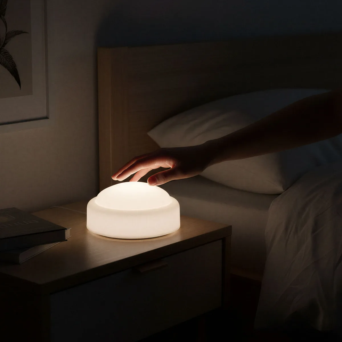 Lampa LED cu buton, alimentare baterii AA, lumina de noapte, portabila, 10 cm