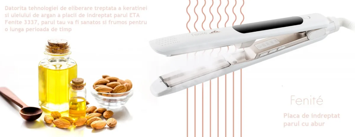 Placa de par cu aburi ETA Fenite 3337, 40 W, 160 - 220°C, placi ceramice acoperite cu turmalina - imagine 5