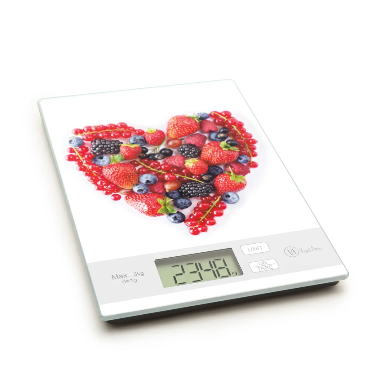 Cantar de bucatarie inimă, capac sticla, buton tactil, masurare g, kg, lb, oz, tara, 5 kg