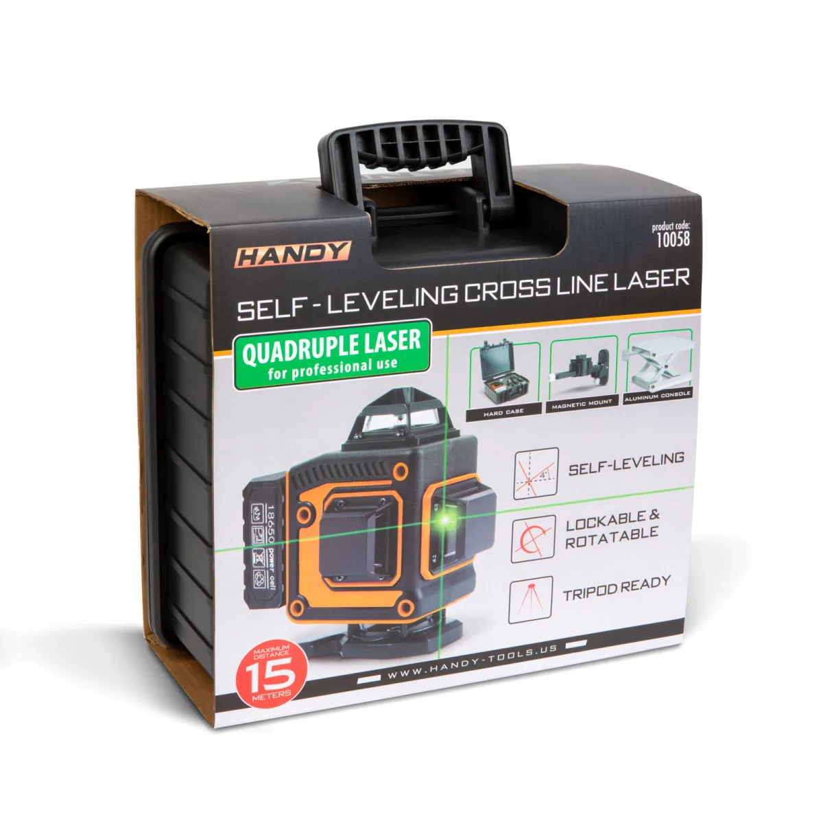 Nivela Laser 3D 360° cu 16 Linii Verzi, Autonivelanta 15 m, 2 Acumulatori Li-Ion, Telecomanda si Ochelari - imagine 14