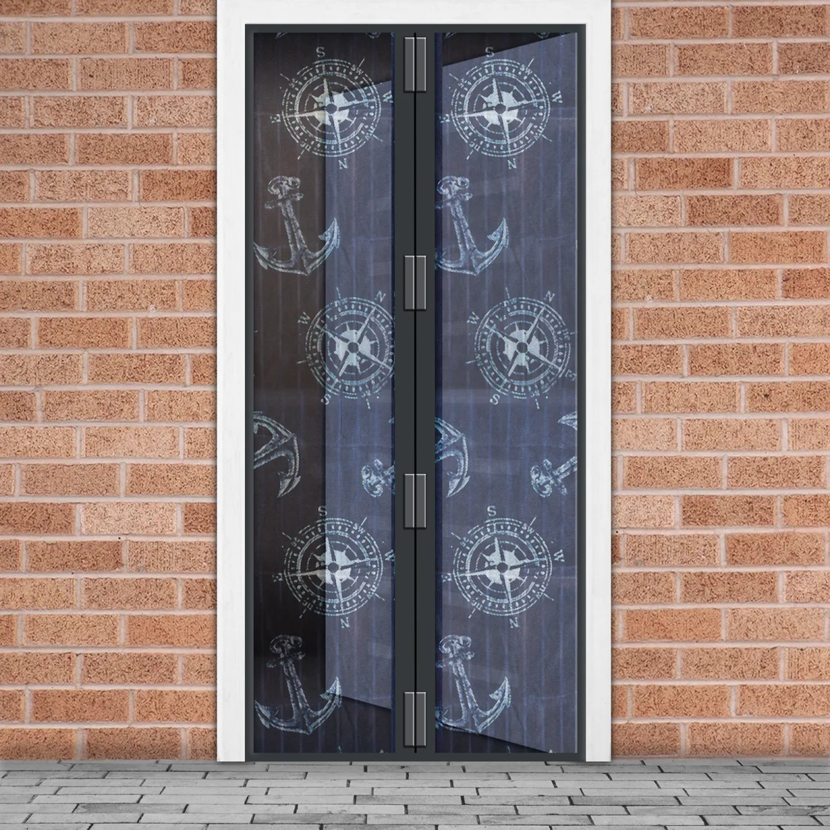 Cortina magnetica anti tantari pentru usa, 100x210 cm, plasa insecte, model ancora, rezistenta UV
