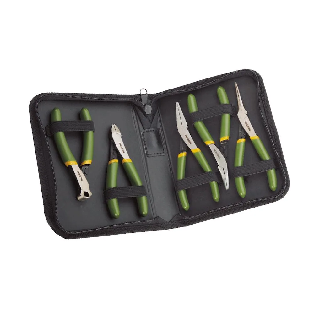 Proxxon 28150, Set de 5 clesti pentru mecanica de precizie, in husa cu fermoar