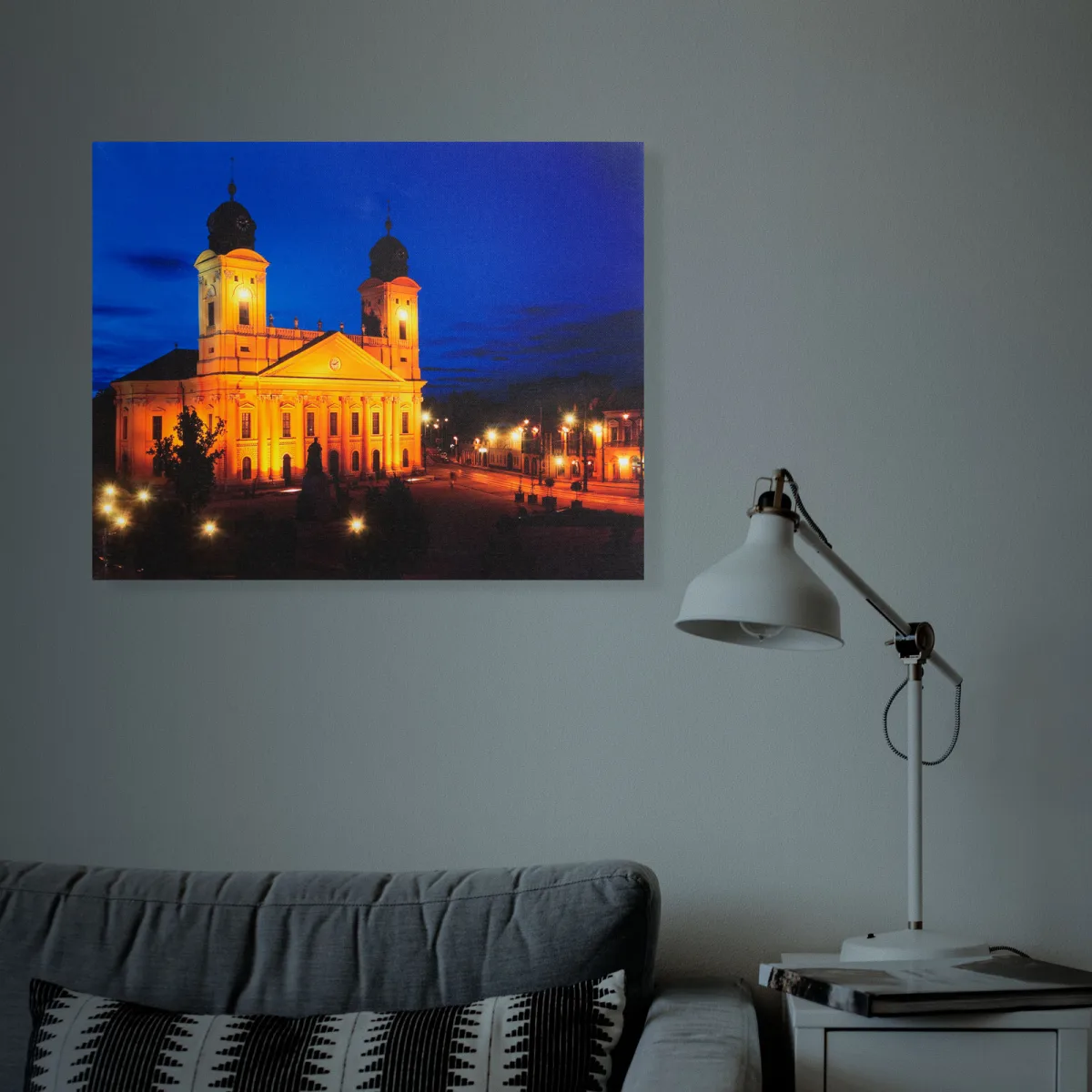 Imagine perete LED-uri - "Biserica Mare Debrecen" - 3 x AA, 38 x 48 cm - imagine 2