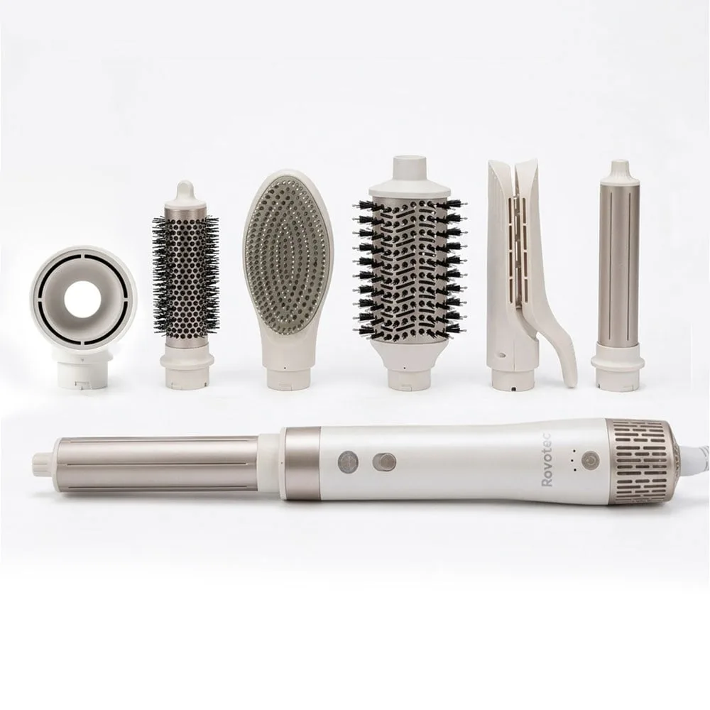 Ondulator Multistyler Rovotec Airflow Premium, 7 in 1, Tehnologie Coanda, Uscator Profesional, Indreptare par, 1500 W, 2 Trepte de viteza, 3 Trepte de temperatura