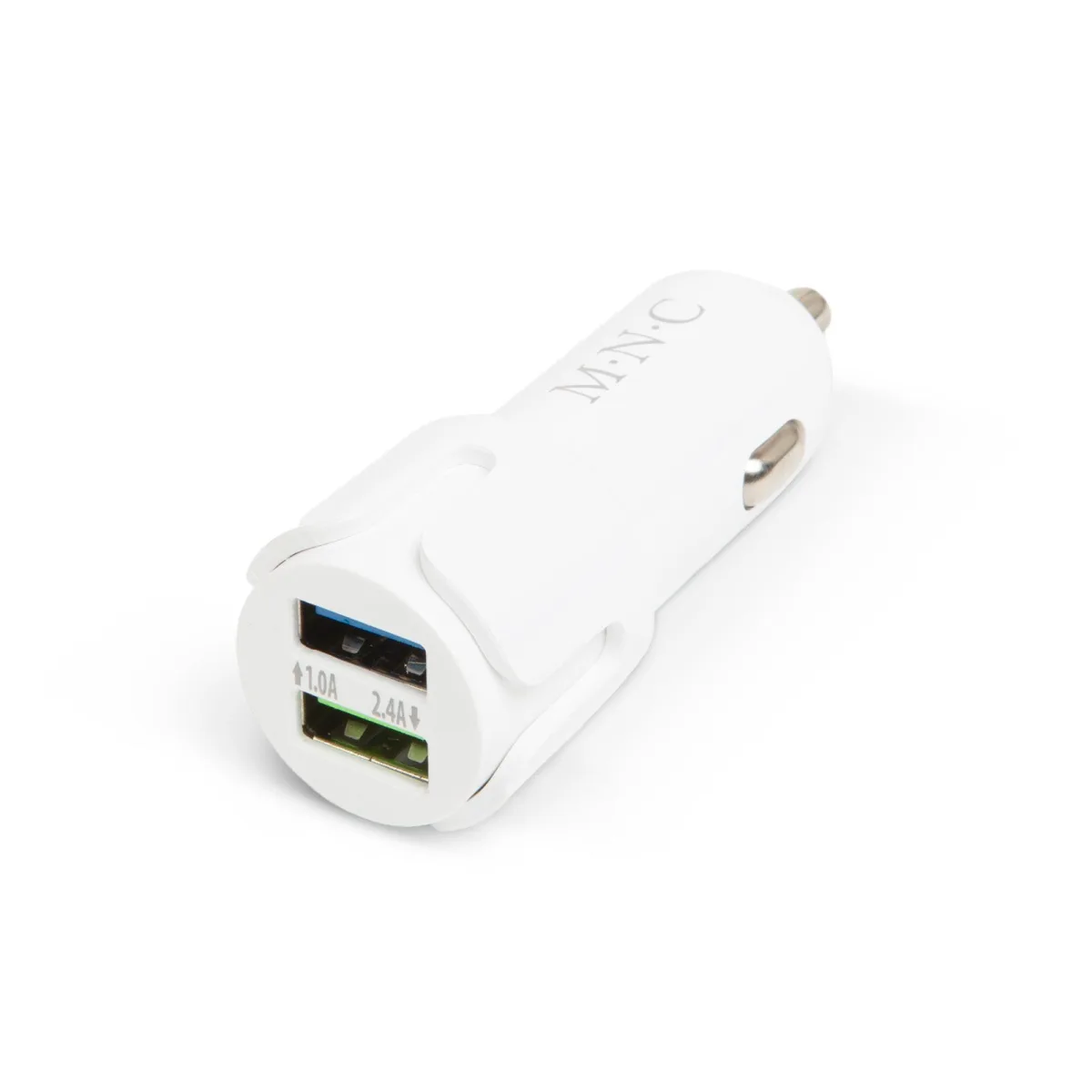 Adaptor bricheta auto 2 porturi USB 2.4A 12V 24V incarcare rapida alb - imagine 2
