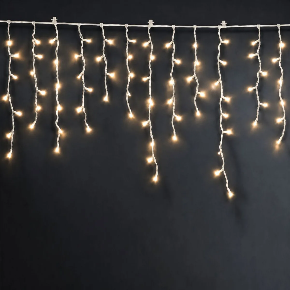 Instalatie de Craciun tip perdea 15 m, 600 LED alb cald, 8 jocuri lumini, timer, IP44 - imagine 5