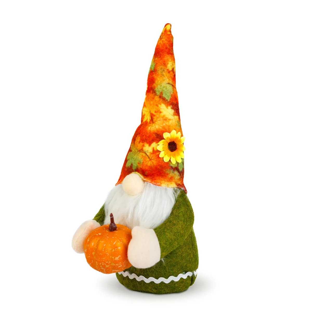 Decor toamna, gnom cu dovleac, 35 cm, figurina textila - imagine 4