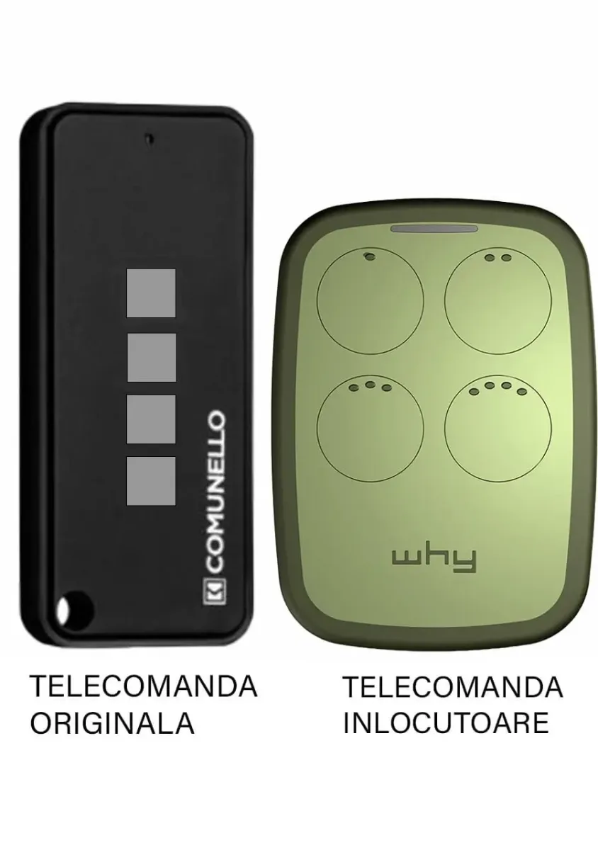 Telecomanda inlocuitoare poarta garaj cubutoane rolling cod frecventa 433.92MHz Comunnelo Keep Black compatibila cu originalu