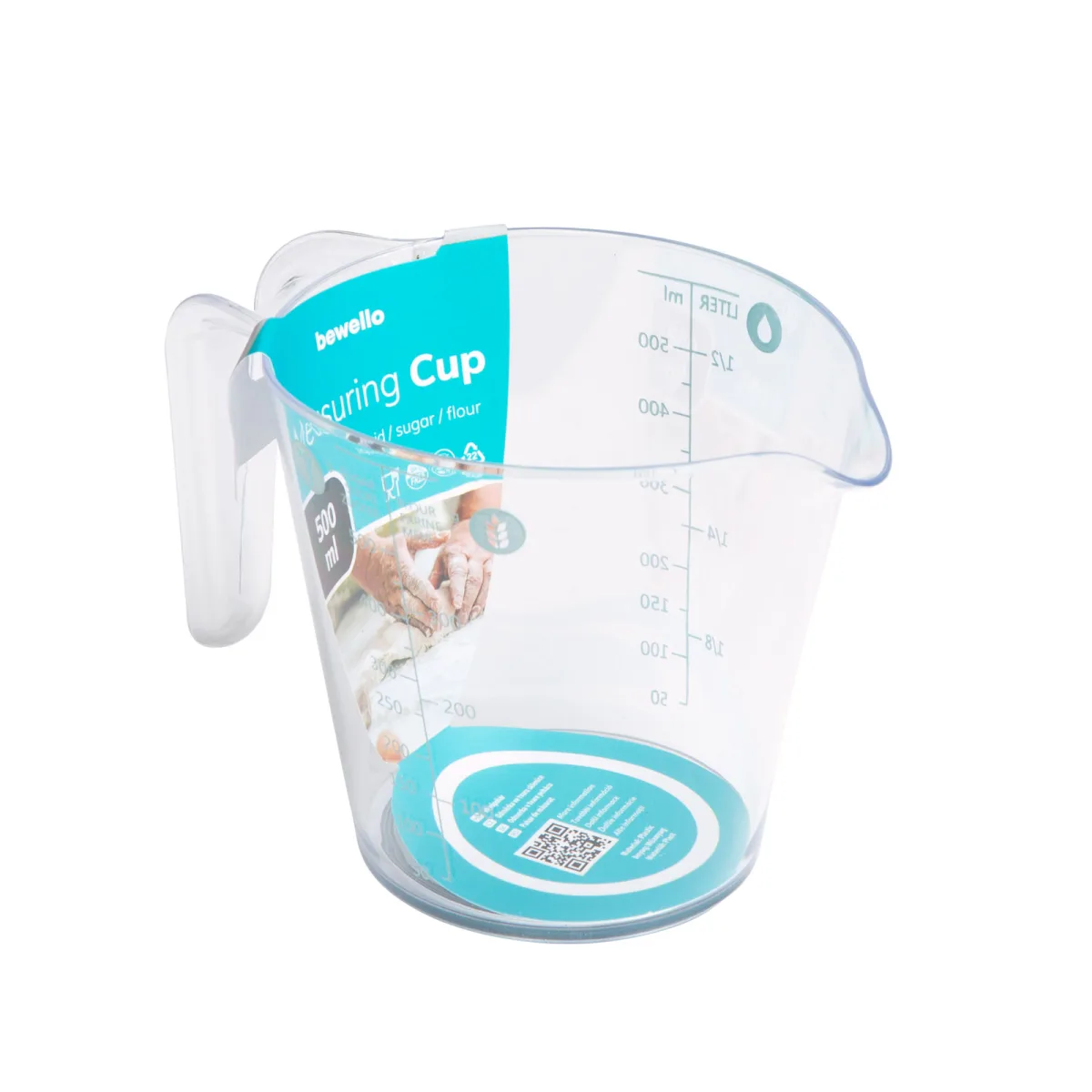 Cana gradata masurare 500 ml, plastic, cu maner si cioc, scala precisa