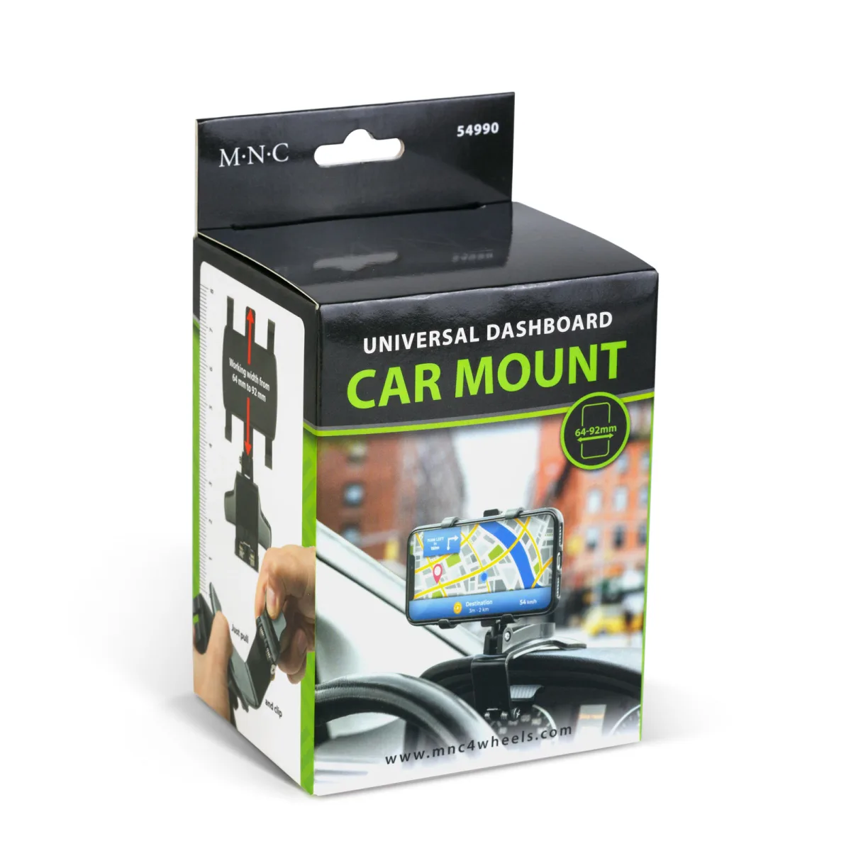 Suport auto pentru telefon, montare pe bord, universal, negru, 64-92 mm - imagine 6