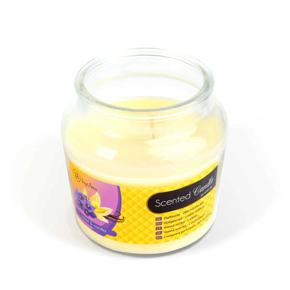 Lumanare parfumata borcan cu capac, aroma viorea si vanilie, 310 g - imagine 2