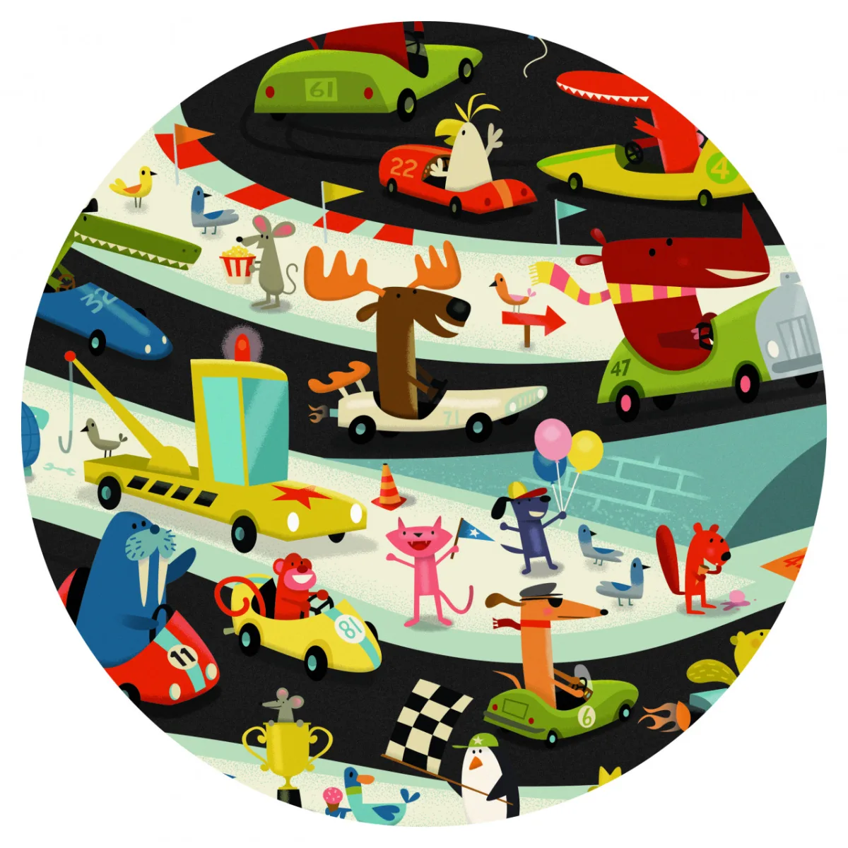 Puzzle observatie Raliul masinilor, Djeco - imagine 3