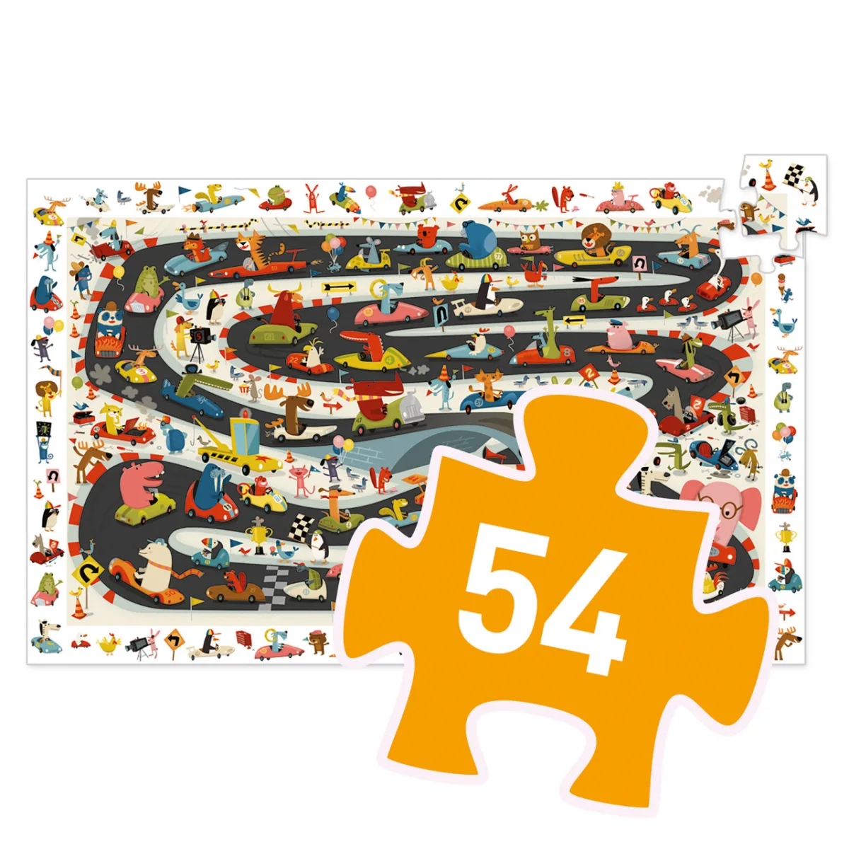 Puzzle observatie Raliul masinilor, Djeco - imagine 5