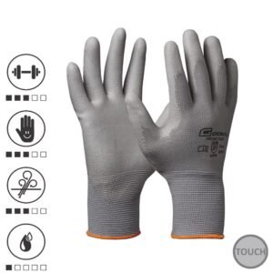 Gebol 709242G, Manusi de protectie Micro Flex, din poliester, acoperire din poliuretan, uz profesional, marimea 8/M