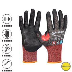 Gebol 709422_10, Manusi de protectie Master Cut F Plus, protectie impotriva taierii, acoperire cu spuma de nitril, finisaj nisipos, uz profesional, marimea 10/XL