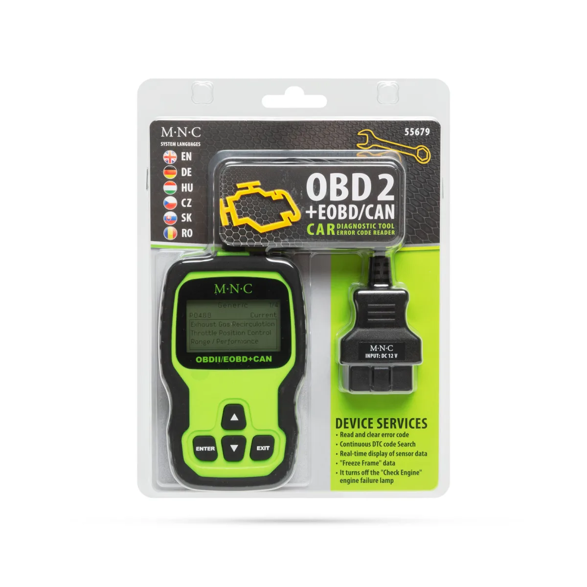 Tester auto OBD2 diagnoza 12V, cititor coduri eroare, scanner auto, stergere erori, date live, universal - imagine 5