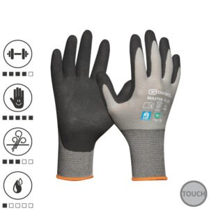 Gebol 709545, Manusi de protectie Master Flex, din nilon, acoperire cu spuma de nitril, finisaj nisipos, uz profesional, marimea 9/L