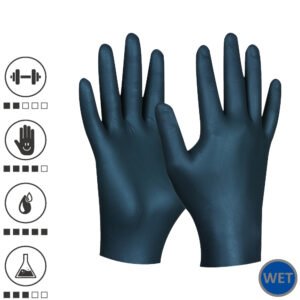Gebol 709662, Set 100 de manusi de protectie Blue Nitril Comfort, din nitril, calitate superioara, extra subtiri, marimea 8/M