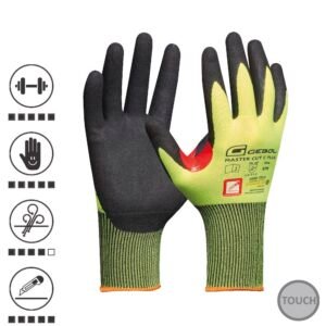Gebol 709821, Manusi de protectie Master Cut C Plus, protectie impotriva taierii, acoperire cu spuma de nitril, finisaj nisipos, uz profesional, marimea 9/L