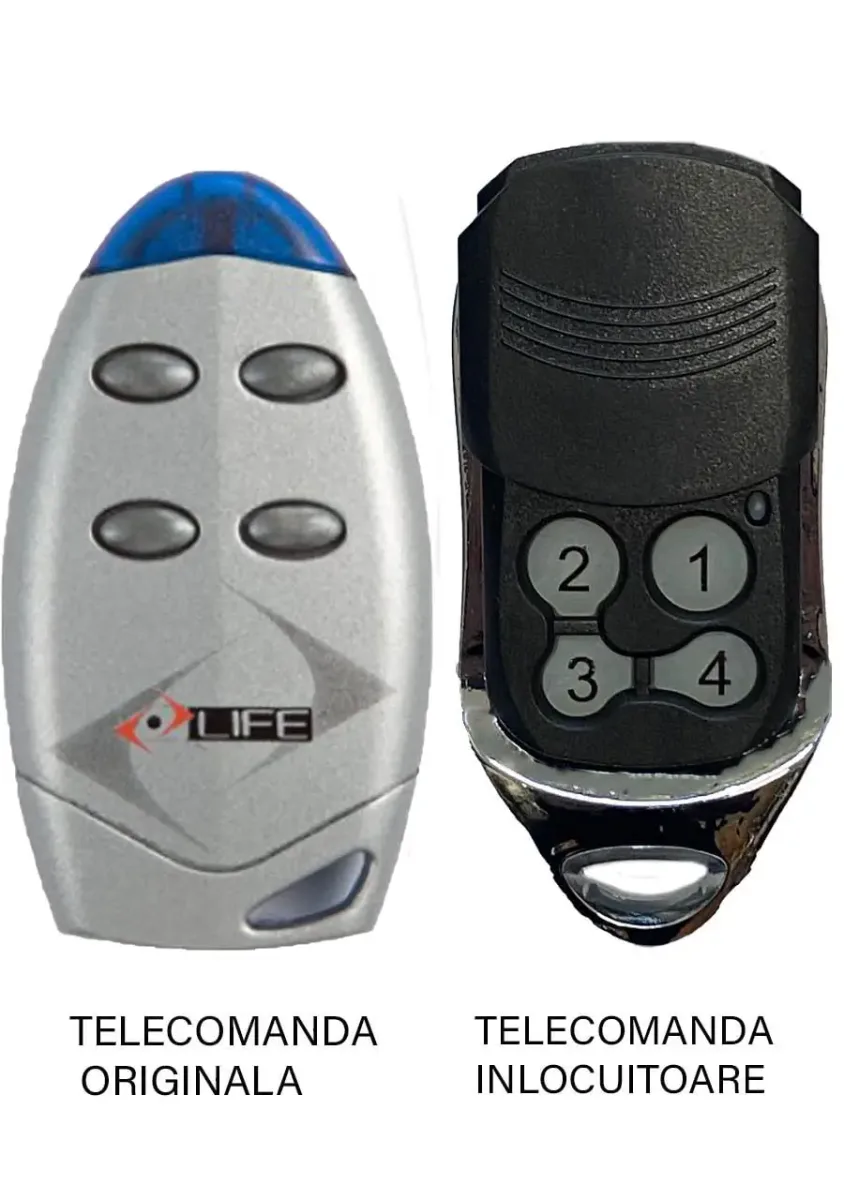Telecomanda inlocuitoare poarta garaj Life VIP/ VIP4 cucanale/ frecventa 433.92MHz/ Rolling Code (828)