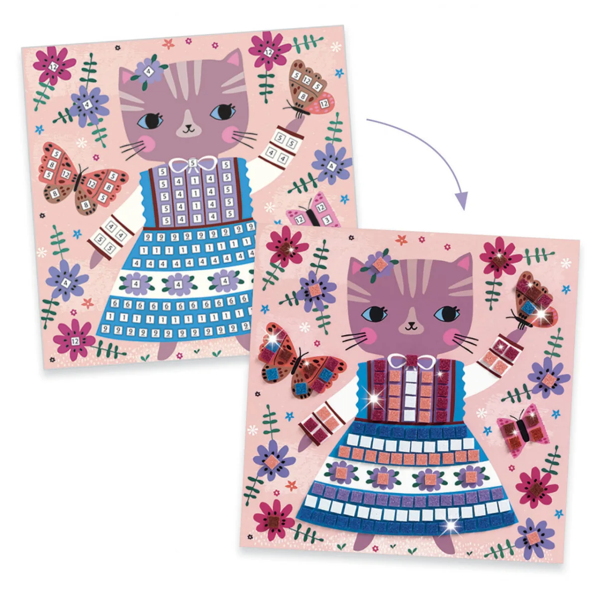 Joc creativ mozaic Animale de companie, Djeco - imagine 4