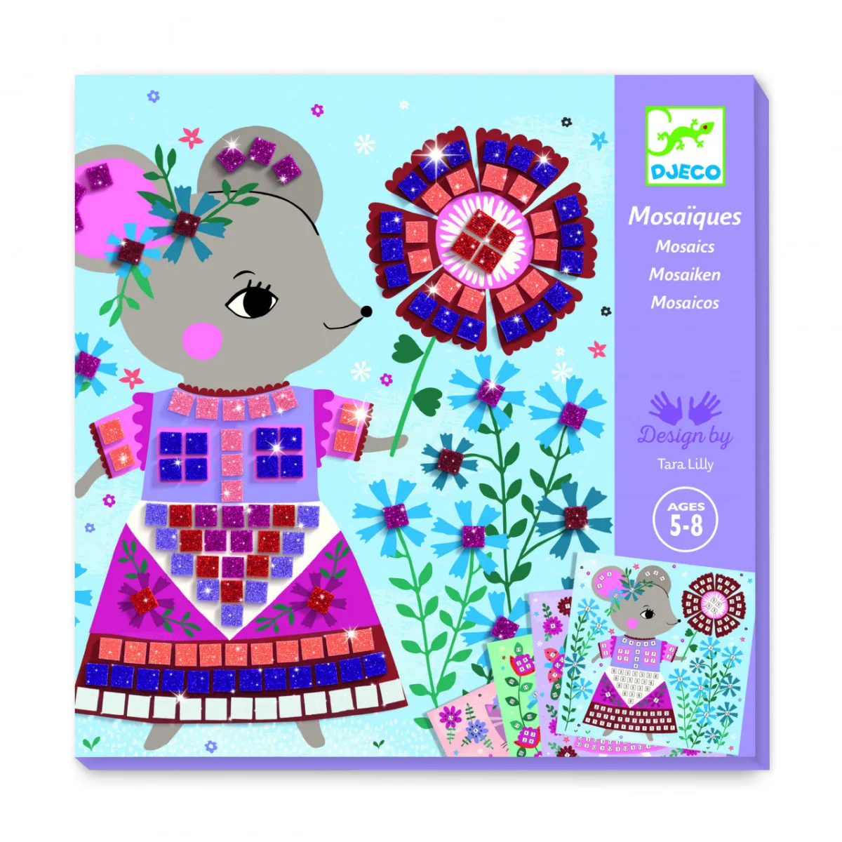 Joc creativ mozaic Animale de companie, Djeco - imagine 5