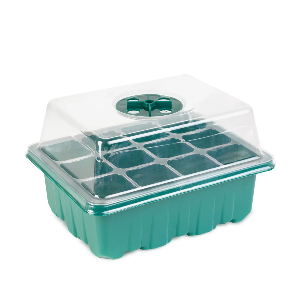 Mini sera rasaduri cu capac 15.3 x 11.4 x 18.5 cm, set germinare seminte 12 compartimente, tava rasaduri plastic - imagine 2