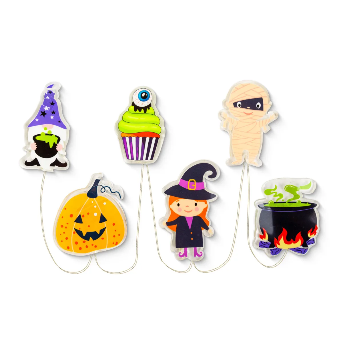 Decoratiune fereastra LED Halloween forme multiple gel 85 cm, lumina alba calda - imagine 3