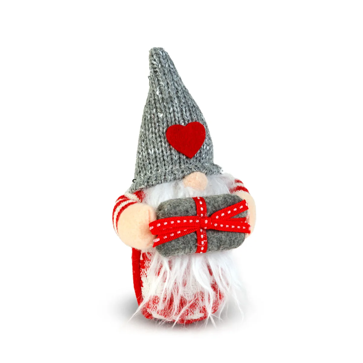 Decoratiune spiridus scandinav, 16 cm, figurina textila - imagine 2