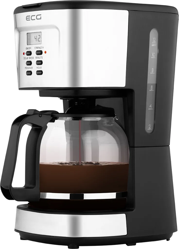 Cafetiera ECG KP 2125 Supreme, 900 W, 1.5 L, 12 cesti, LCD, bol din sticla - imagine 4