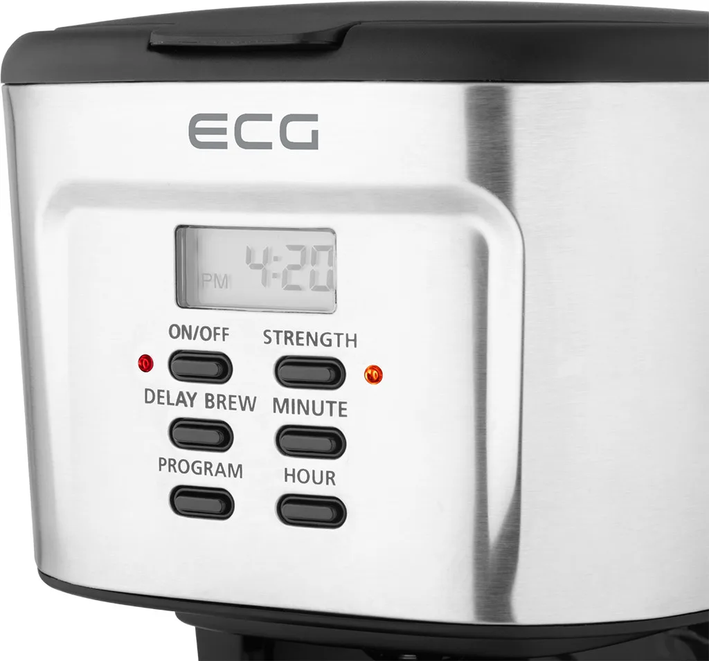 Cafetiera ECG KP 2125 Supreme, 900 W, 1.5 L, 12 cesti, LCD, bol din sticla - imagine 11