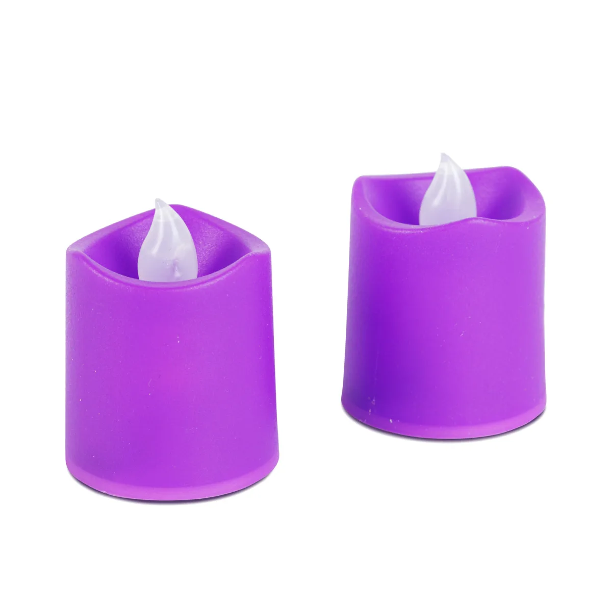 Set 2 lumanari LED decorative Halloween, lumina alb cald, baterii incluse, mov - imagine 2