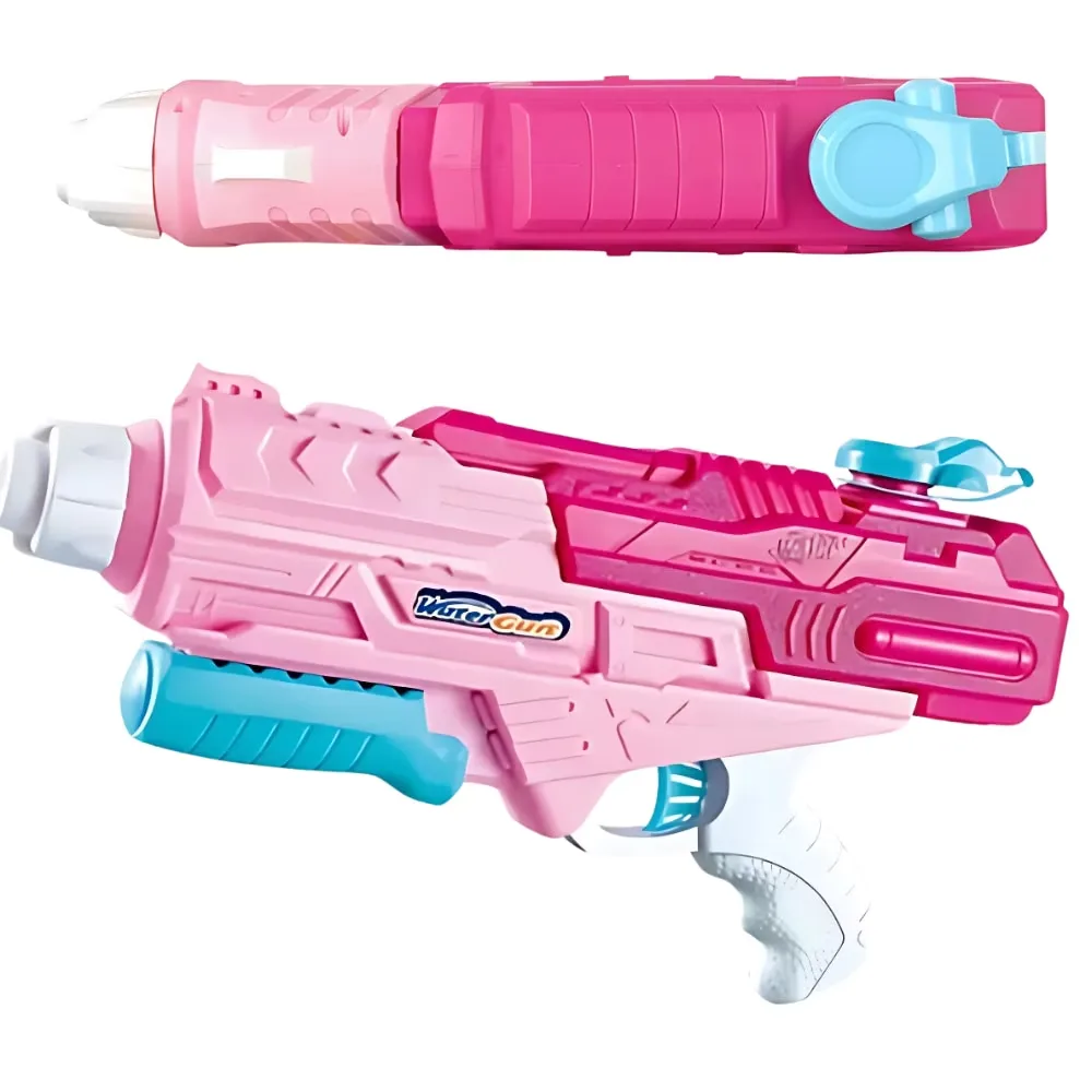 Pistol cu apa Macvi® roz, jucarie plaja/piscina, rezervor 1250 ml, PVC premium, ergonomic, +6 ani, dezvolta coordonarea si dexteritatea - imagine 2