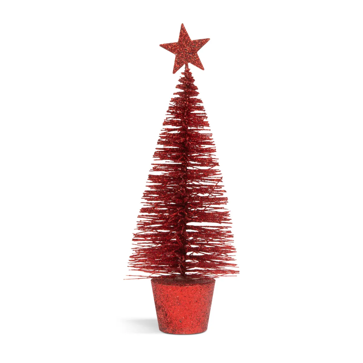 Bradut artificial decorativ, 18 cm cu glitter, 4 culori - imagine 2