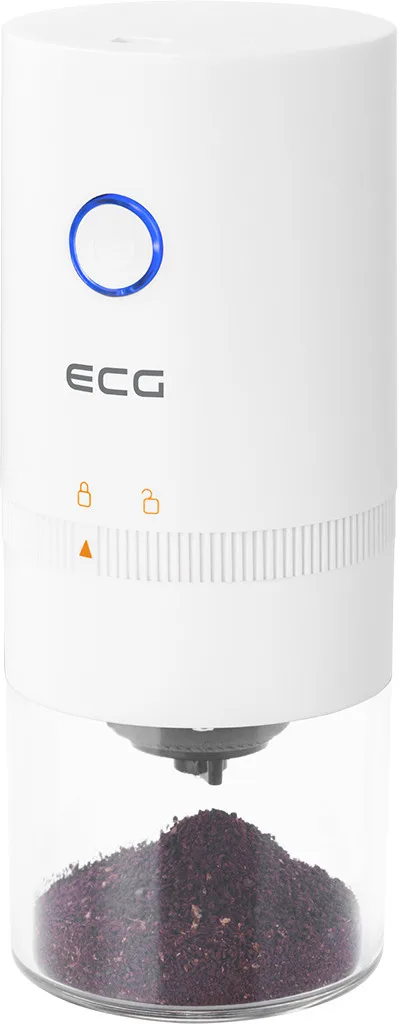 Rasnita de cafea electrica portabila ECG KM 150 Minimo, incarcare USB, 3,7 volti, 13 W, 30 g, culoare alba - imagine 3