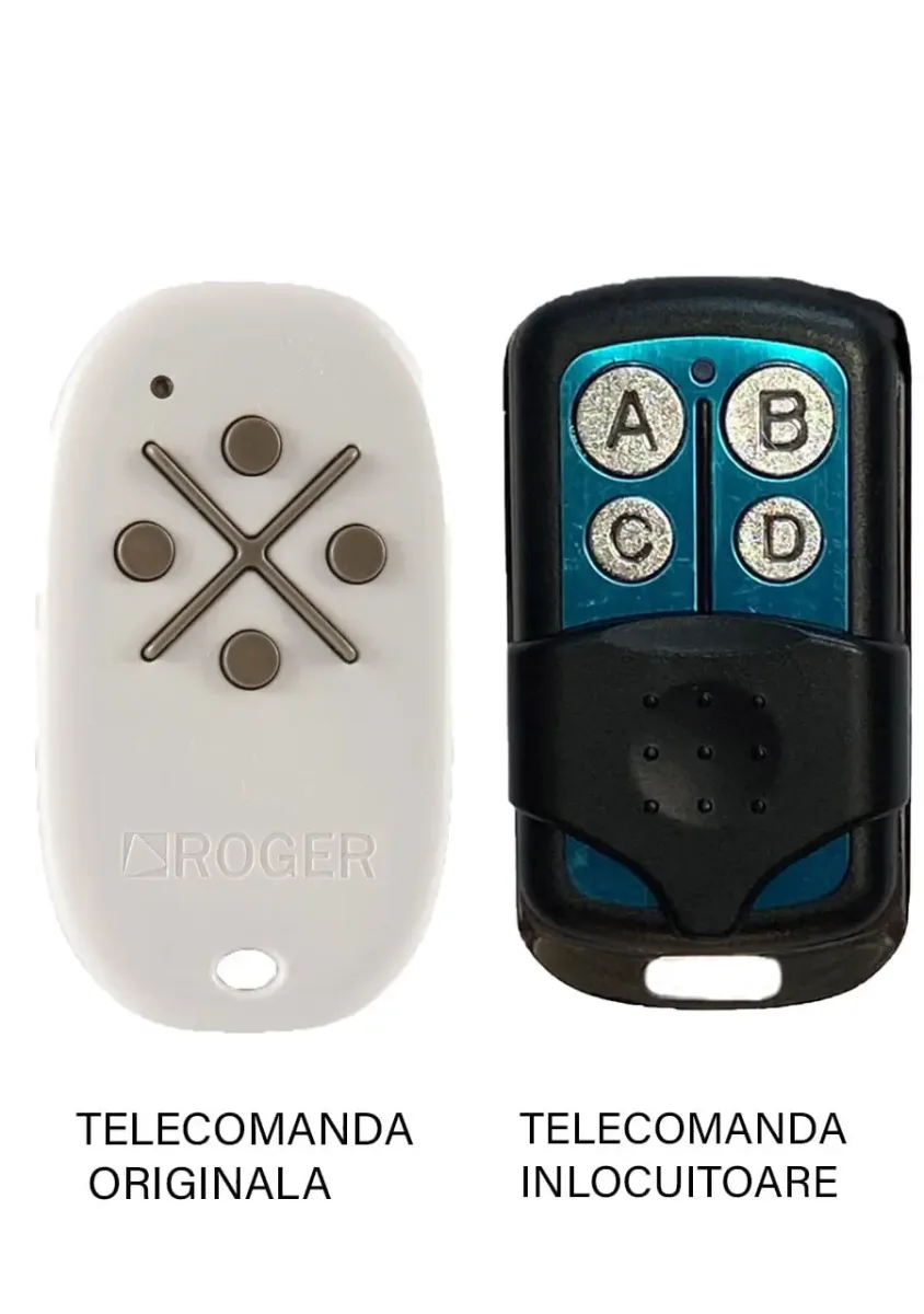 Telecomanda inlocuitoare poarta garaj desicanale cod fix 433.92MHz Roger M80 compatibila cu originalul (846)