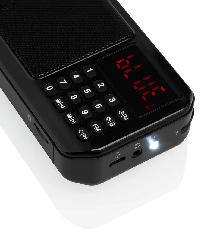 Radio portabil cu acumulator GoGEN FMP 125 BTB, FM, Bluetooth, lanterna, card micro SD, negru - imagine 4