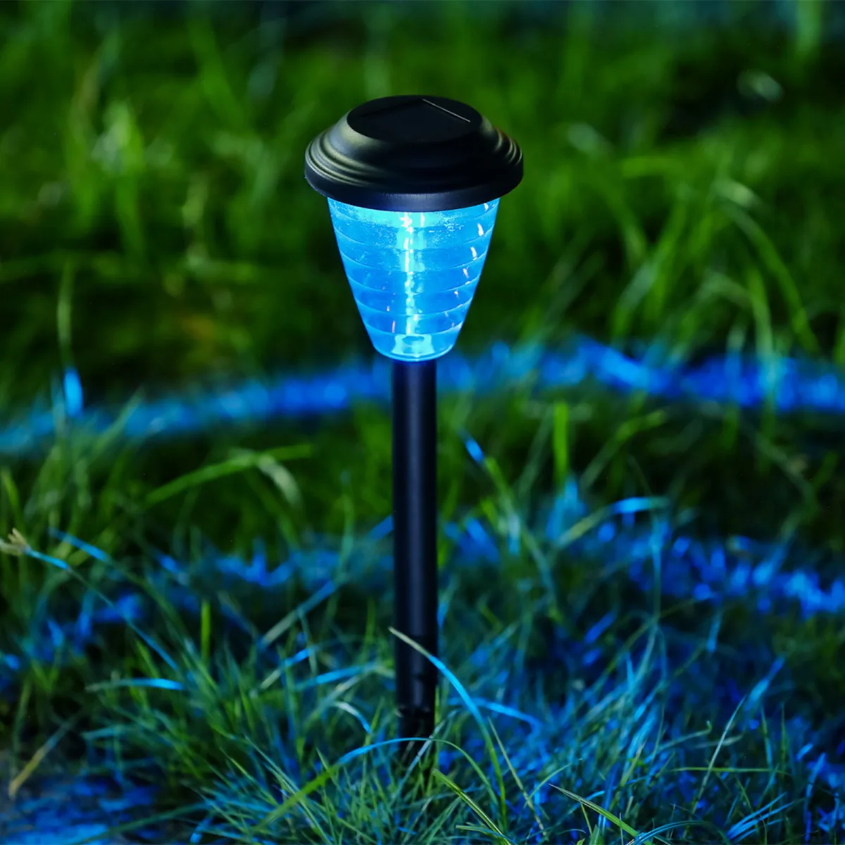 Lampa solara gradina LED RGB schimbare culori, 36 cm, cu tarus, iluminat exterior decorativ