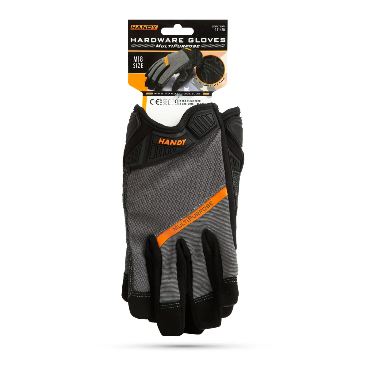 Manusi protectie M cu insertii PVC si varfuri tactile, palma intarita, standard EN388 2131XP - imagine 5