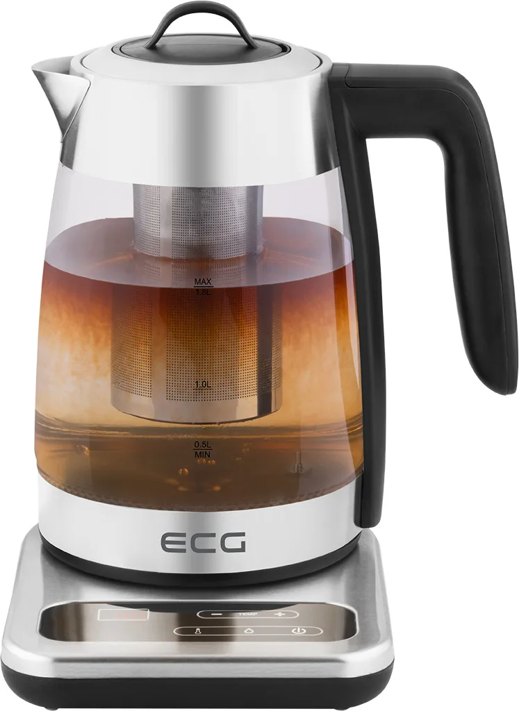 Fierbator electric cu infuzor pentru ceai ECG RK 1891 INFUSO, 1,8 L, 2200W, otel inoxidabil si sticla - imagine 4