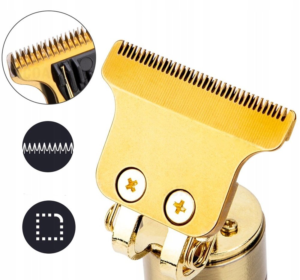 trimmer profesional de tuns barba sau parul, lama din titan + ceramica, cu acumulator, accesorii incluse, model woodman t9 3 Trimmer Profesional de tuns barba sau parul, lama din titan + ceramica, cu acumulator, accesorii incluse, model Woodman T9 - imagine 3