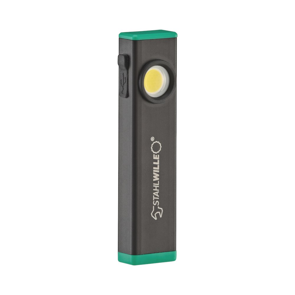 Stahlwille 77490016, Lampa LED raincarcabila 13134, 500 lumeni, 3 trepte de lumina, baterie Li-Ion, autonomie 3 ore, clema de prindere si baza magnetica