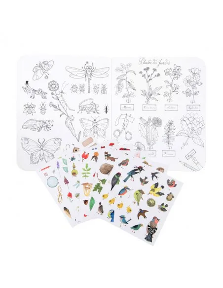 Carte de colorat cu abtibilduri Gradina, Moulin Roty - imagine 2