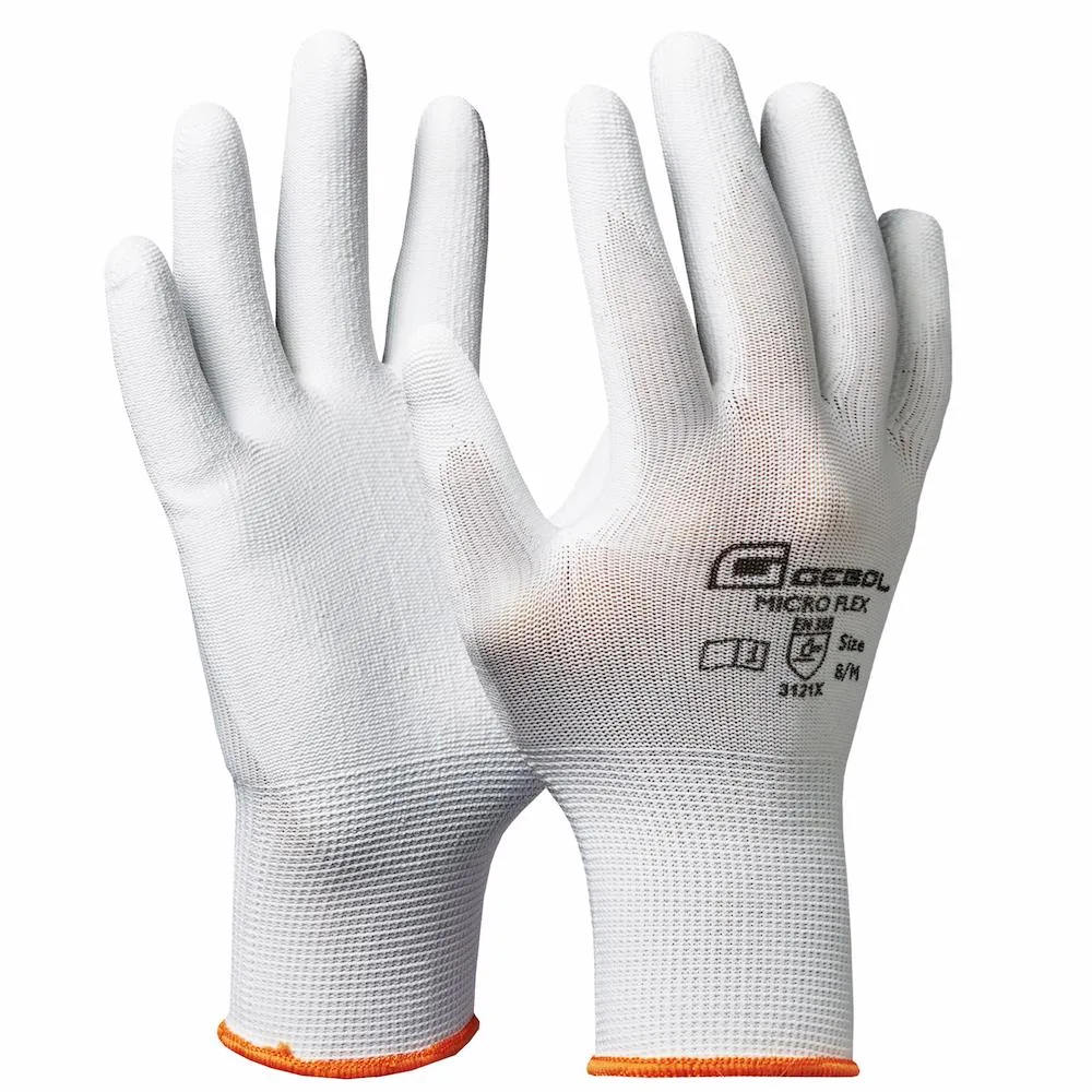 Gebol 709244, Manusi de protectie Nano Flex White, din poliester, acoperire subtire din poliuretan, uz profesional, marimea 10/XL - imagine 2