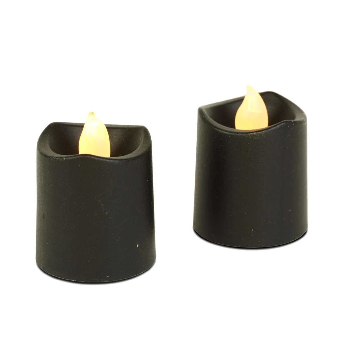 Set 2 lumanari LED decorative Halloween, lumina alb cald, baterii incluse, negru - imagine 3