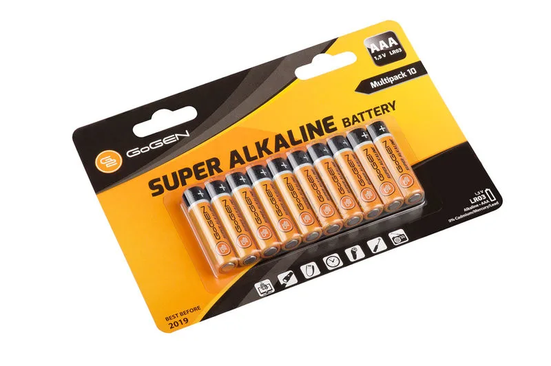 Set baterii Alcaline GoGEN SUPER LR03, 1.5 V, AAA, 800 mAh, 10 bucati - imagine 2