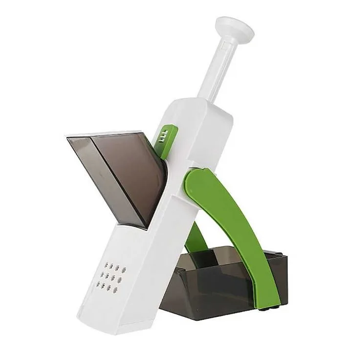 Razatoare Multifunctionala 8 in 1 Macvi®, pentru Fructe si Legume, 12 Accesorii, Rezistenta
