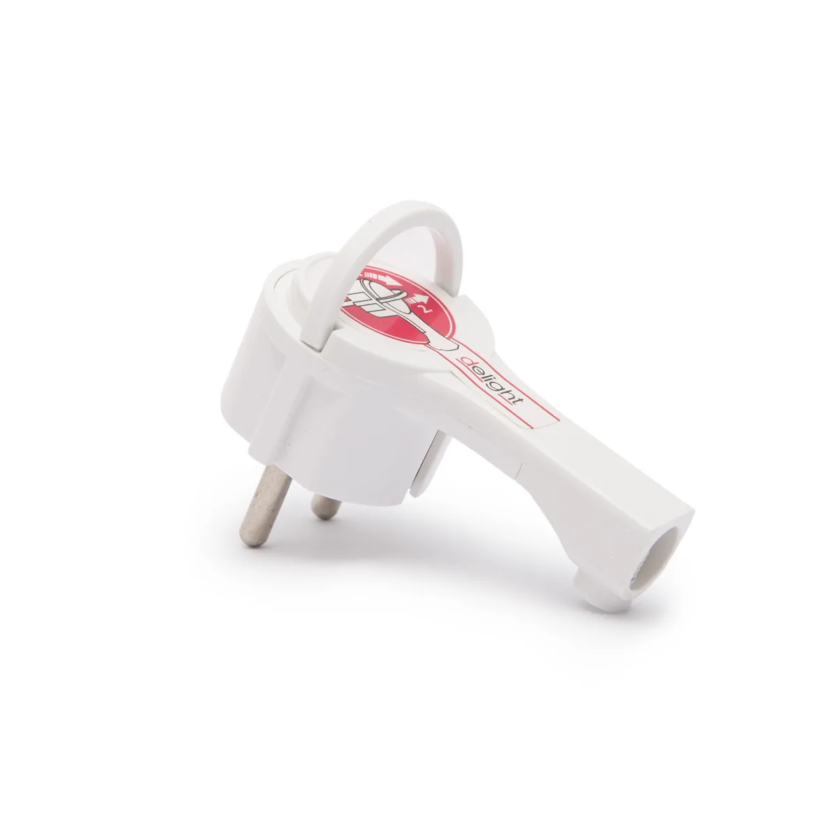 Stecher Pivotant, 230V, 16A cu Impamantare, Conector Alimentare la 90°, Culoare Alba