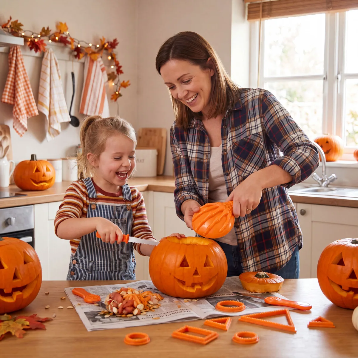 Set sculptura dovleac Halloween, 10 piese